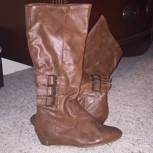 Brown tall boots